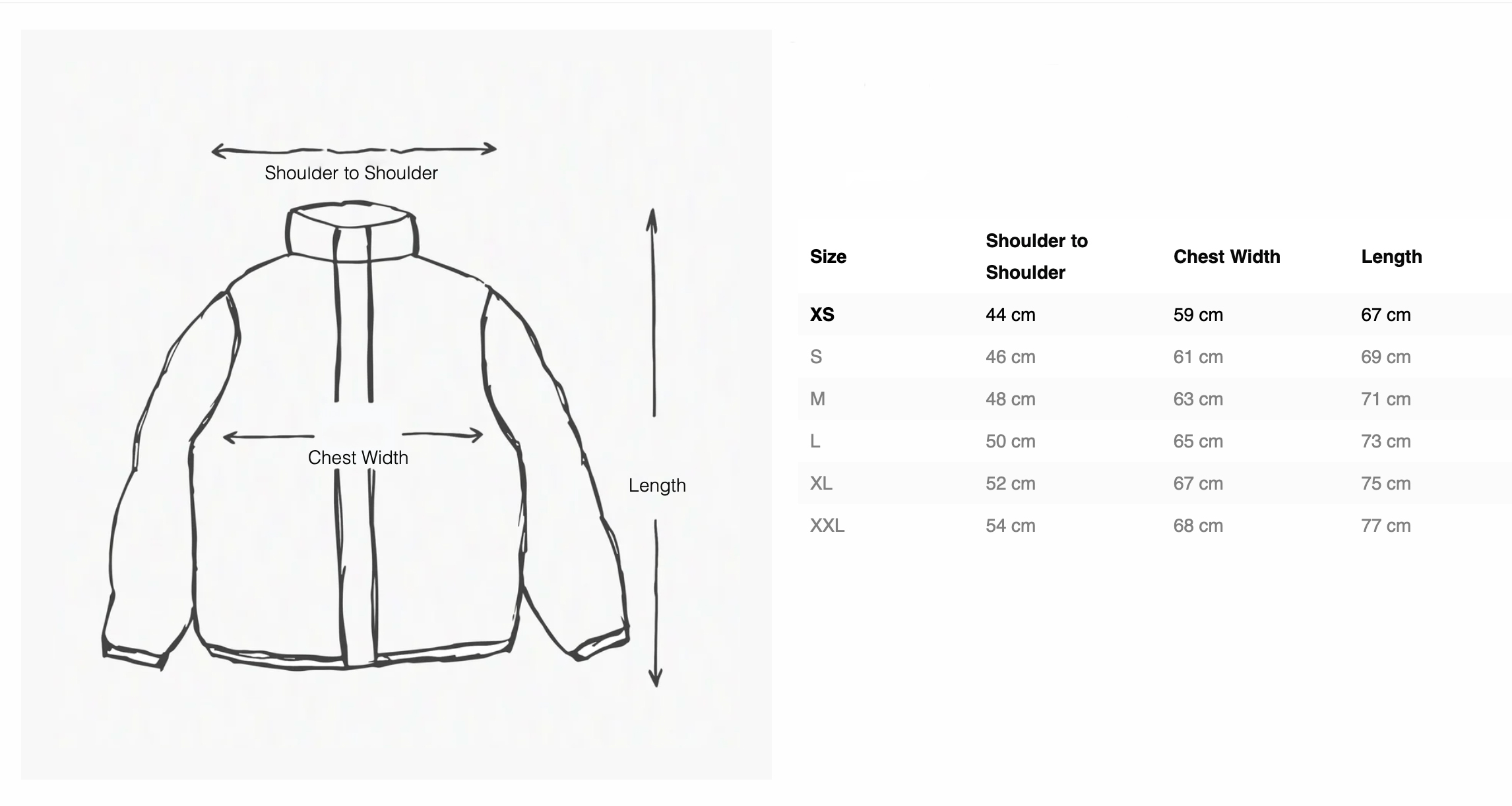 Guide des tailles